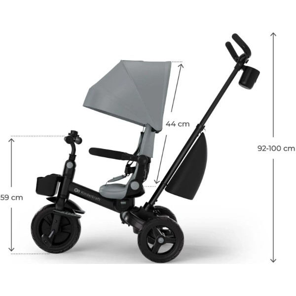 Фото - Триколісний велосипед Kinderkraft Aveo 2 Plus Grey (KRAVEO02GRY0000)